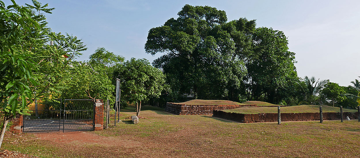 The now enclosed grounds, with the entrance gate.