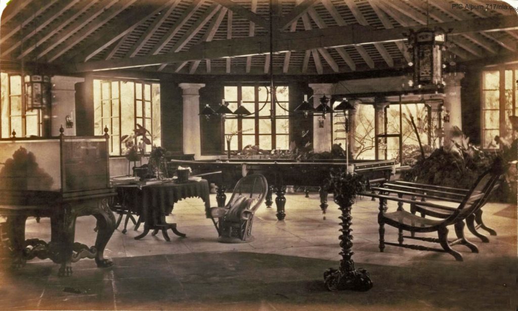 The Billiard Room [residence of Captain F. Bailey, Galle, Ceylon]  by Benjamin Greene. National Library of Australia