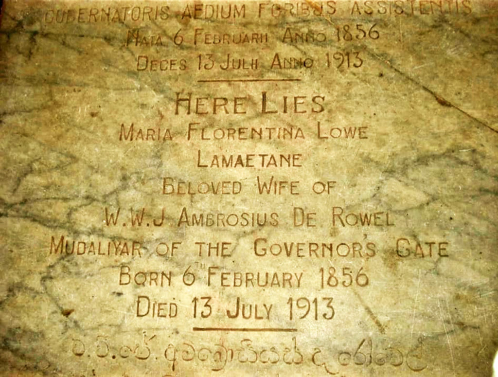 Grave of Florentina Lowe